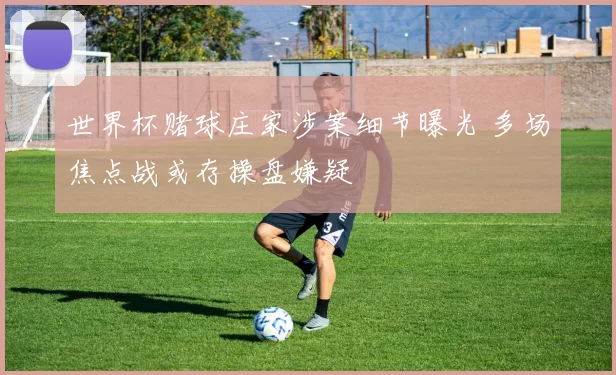 世界杯赌球庄家涉案细节曝光 多场焦点战或存操盘嫌疑